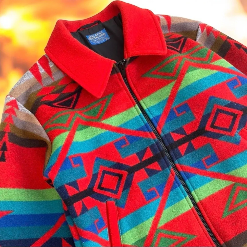 Pendleton High Grade Western Wear‎ Aztec Wool Jacket M USA
